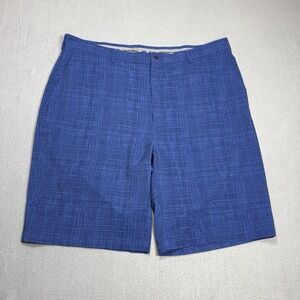 Roundtree&Yorke Performance Shorts Mens 44T Royal Blue Stretch Chino Athletic